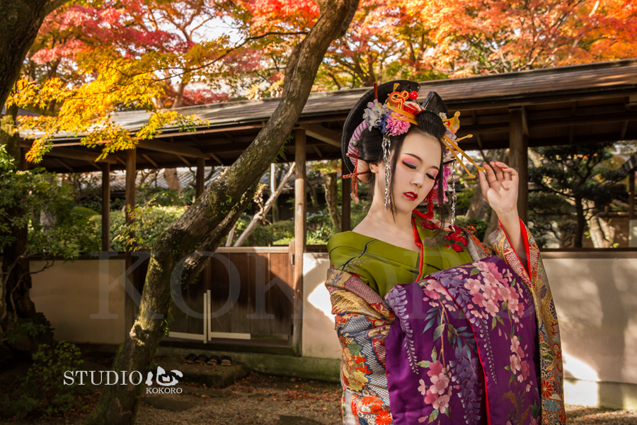京都 花魁 体験 写真 撮影 カメラ 化粧 ヘアメイク 紅葉 旅行 観光 