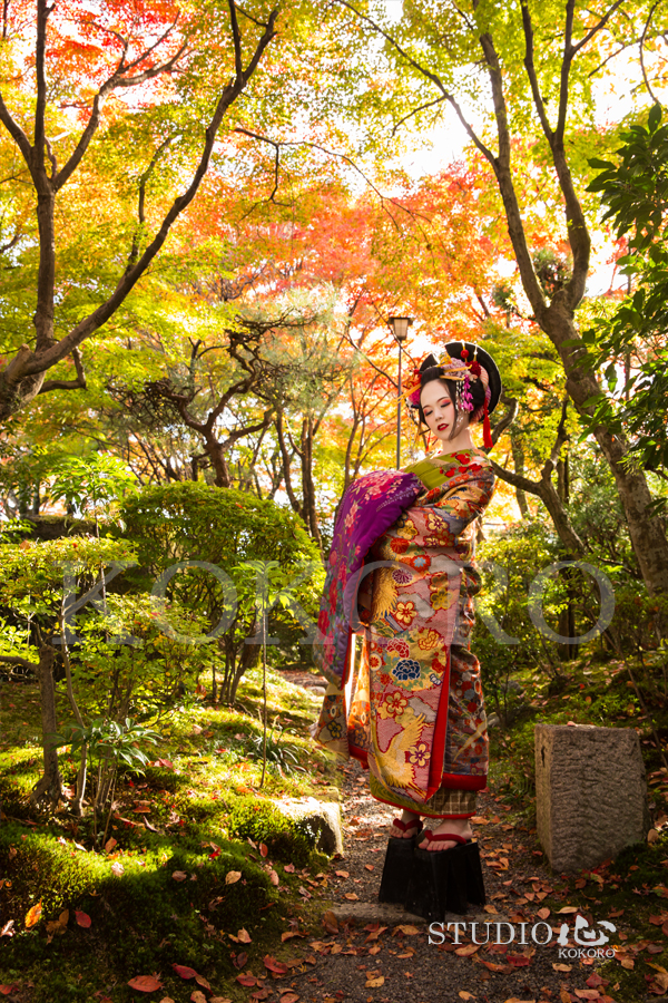 京都 花魁 体験 写真 撮影 カメラ 化粧 ヘアメイク 紅葉 旅行 観光 