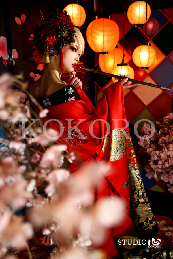 京都 嵐山 花魁体験 化粧 ヘアメイク 着物