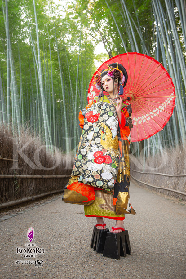 京都嵐山で花魁体験