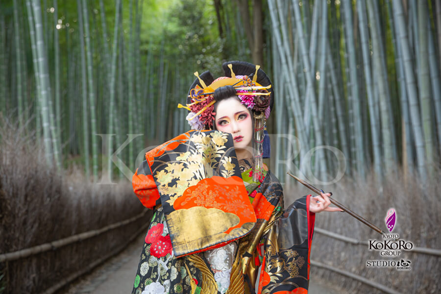 京都嵐山で花魁体験