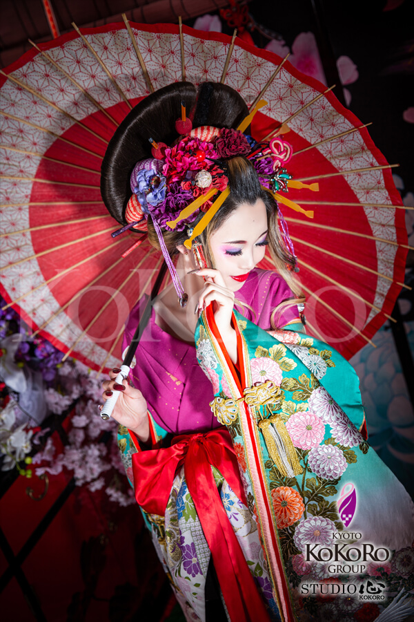 京都嵐山で舞妓体験と花魁体験