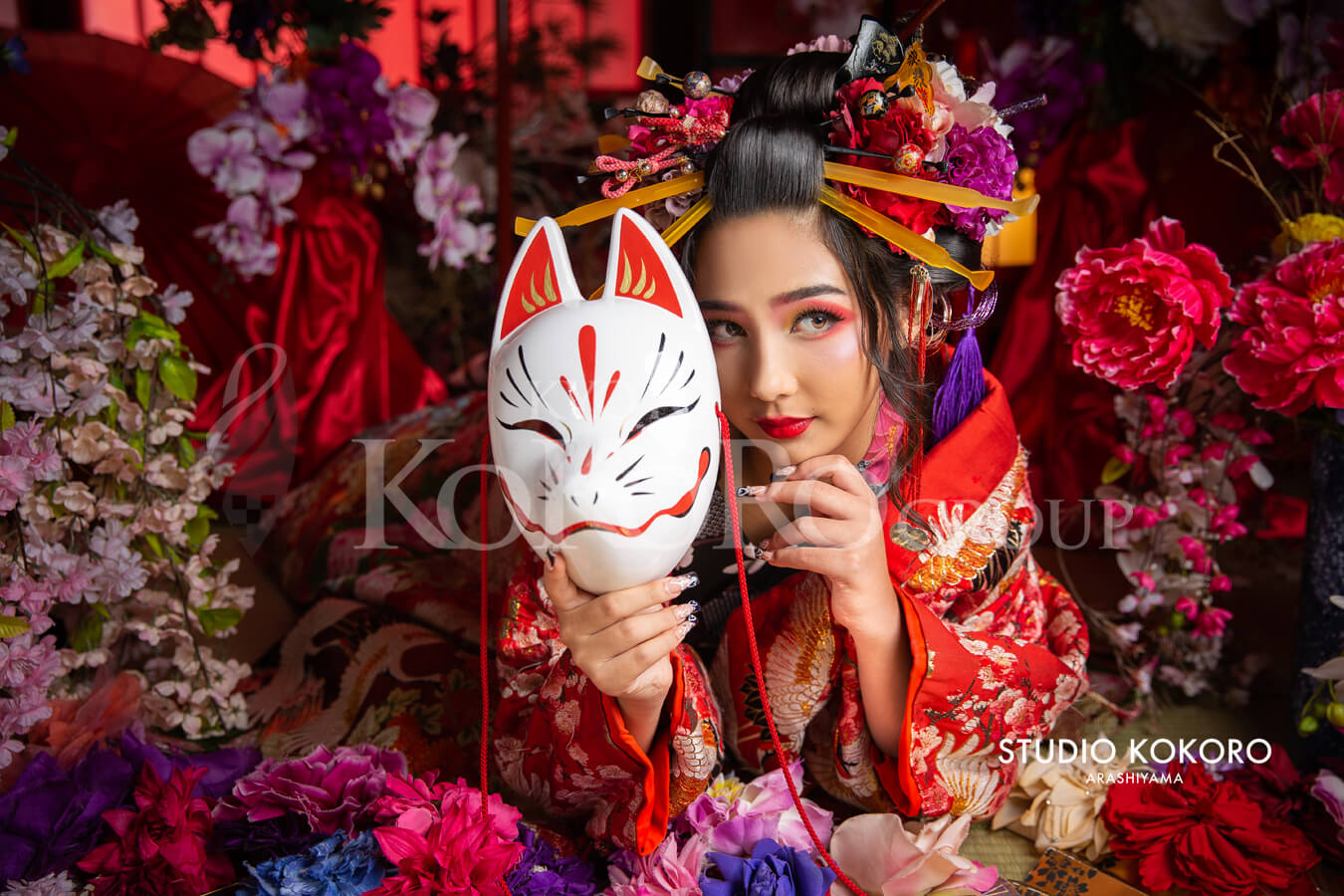 京都嵐山で花魁体験