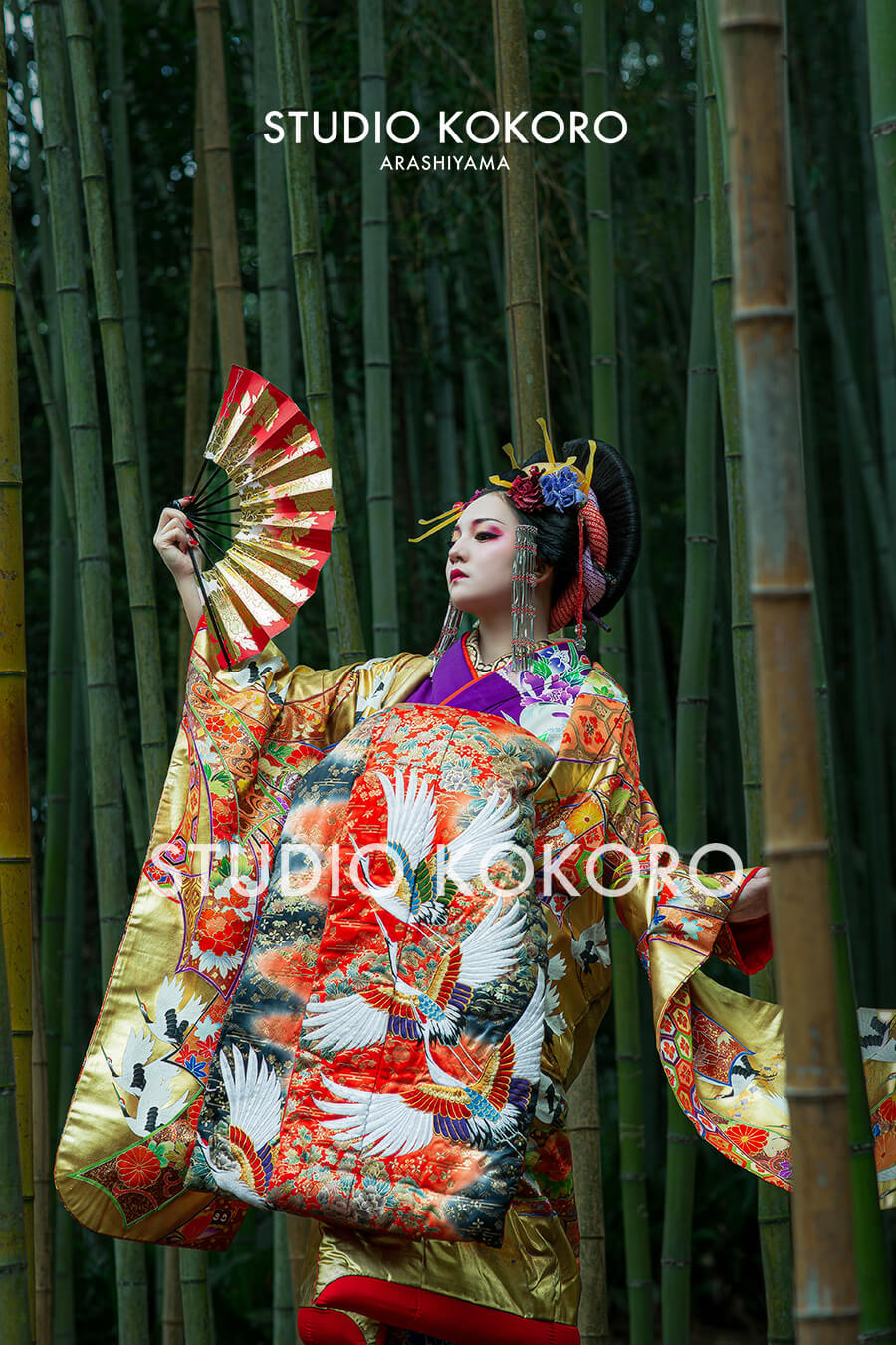 京都　竹林　花魁体験