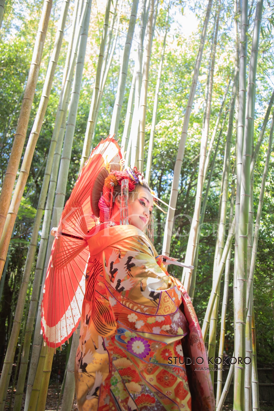 花魁野外撮影プラン「花鳥風月竹林撮影」 | スタジオ心 嵐山 