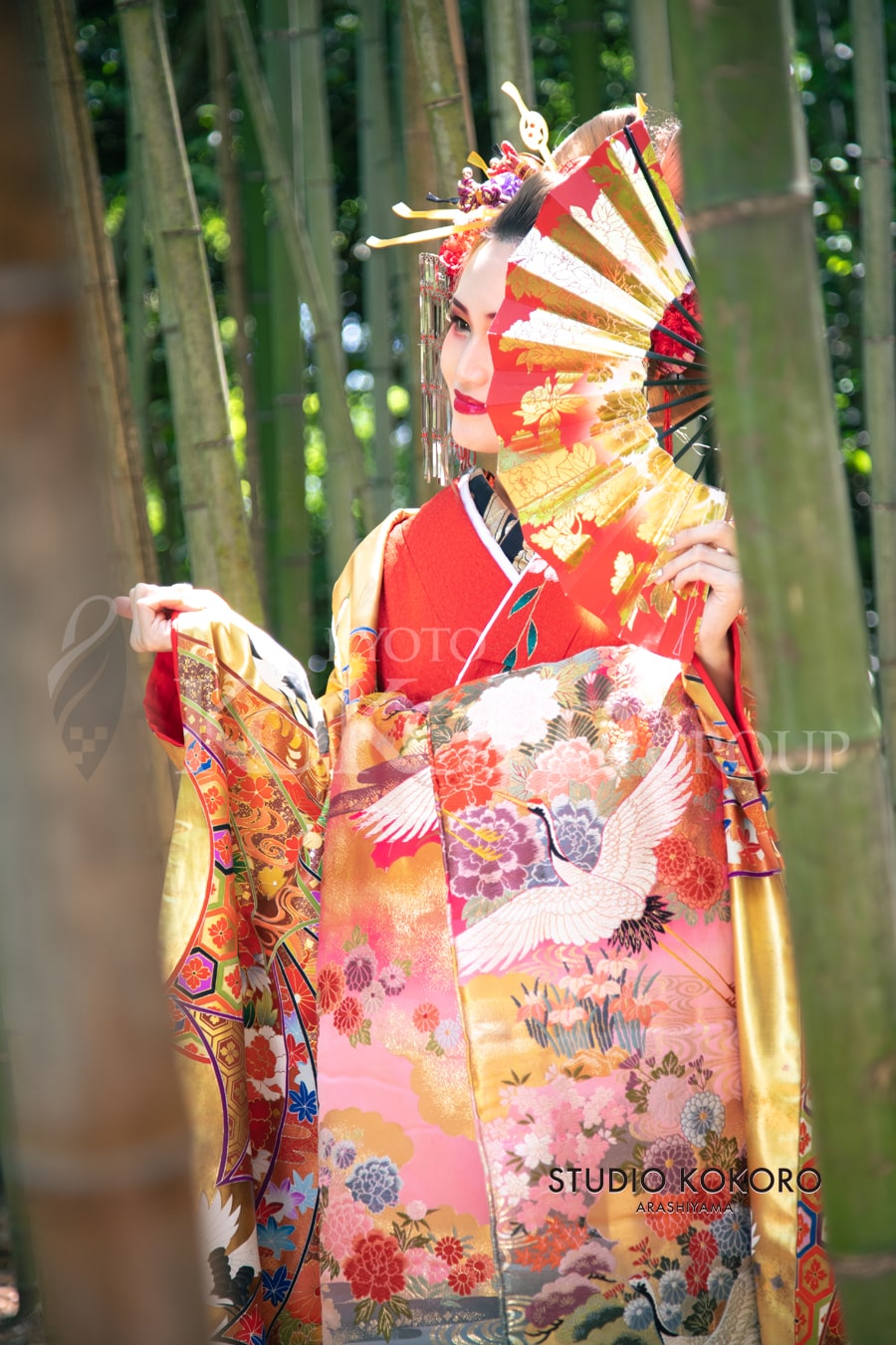 花魁野外撮影プラン「花鳥風月竹林撮影」 | スタジオ心 嵐山 