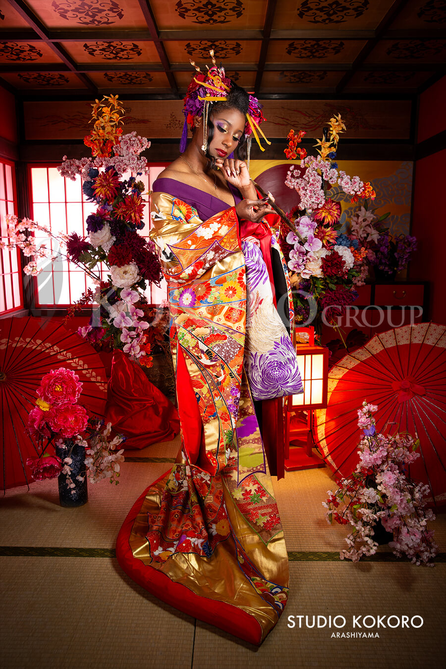 ゴールドの打掛花魁