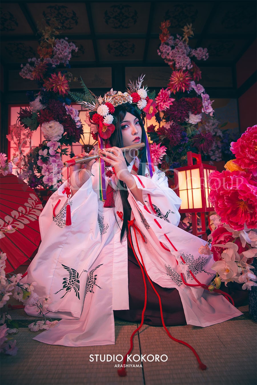 巫女　撮影　嵐山