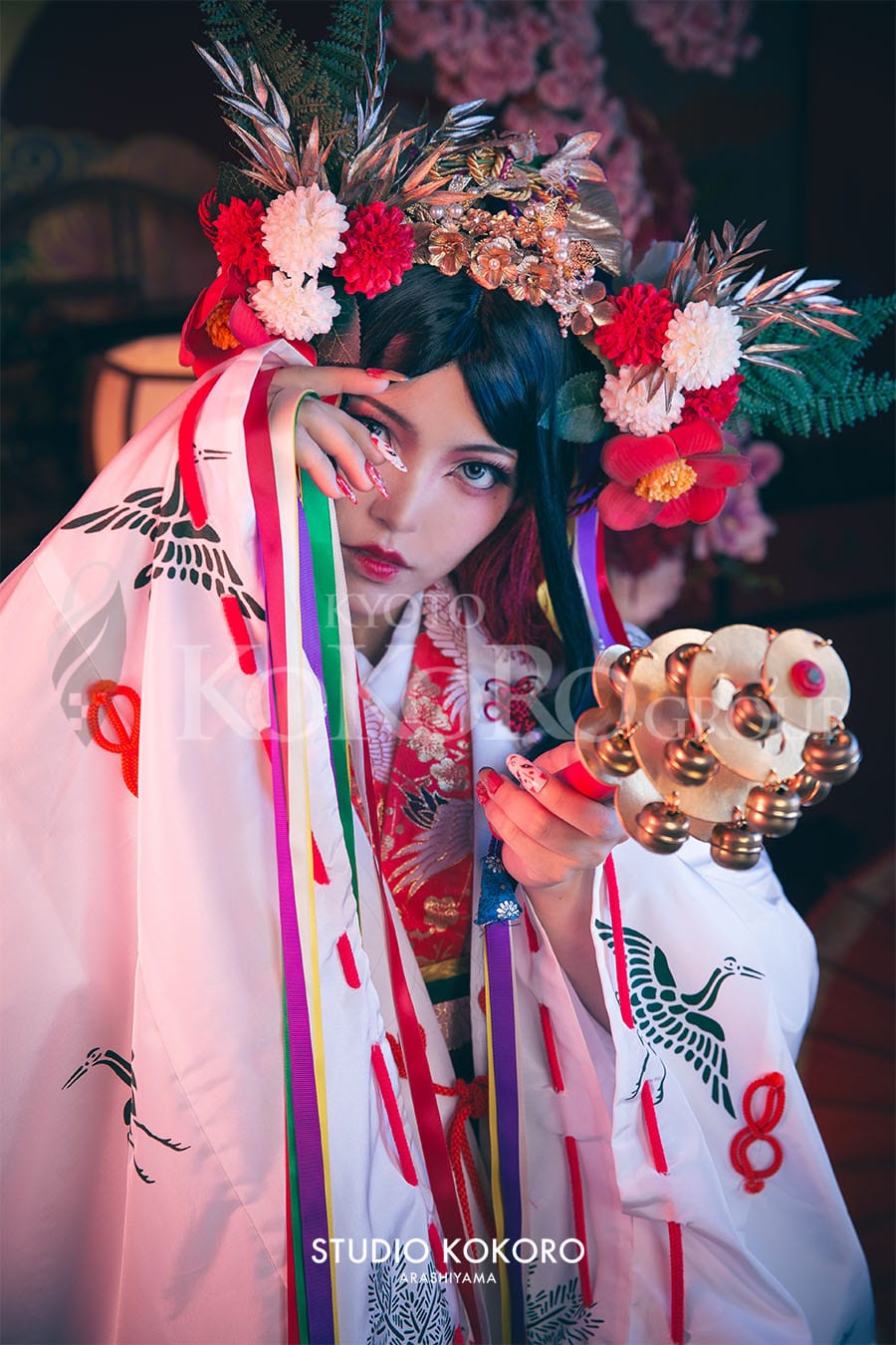 巫女　撮影　嵐山