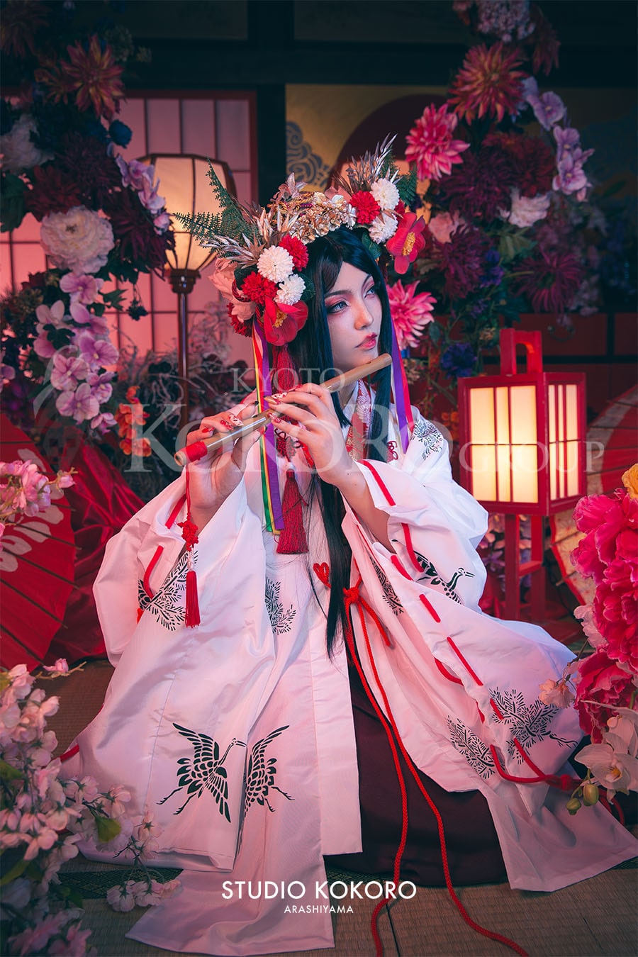 巫女　撮影　嵐山