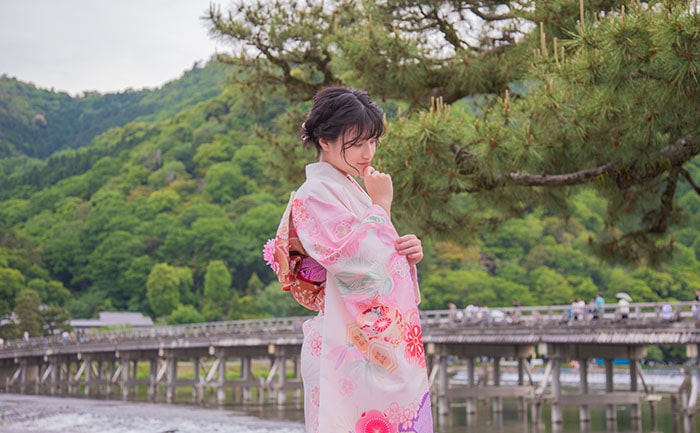 十三参り　嵐山　渡月橋