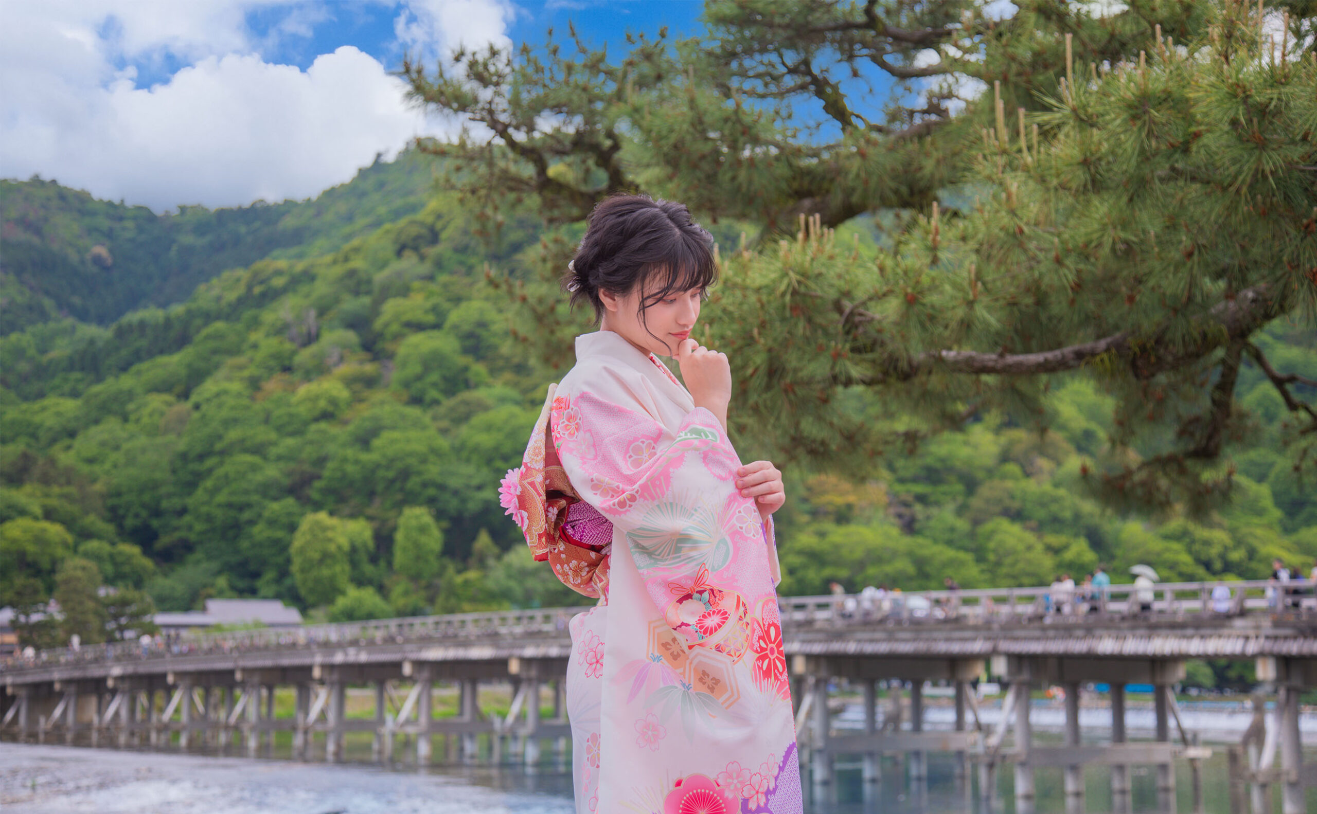 十三参り 嵐山 渡月橋