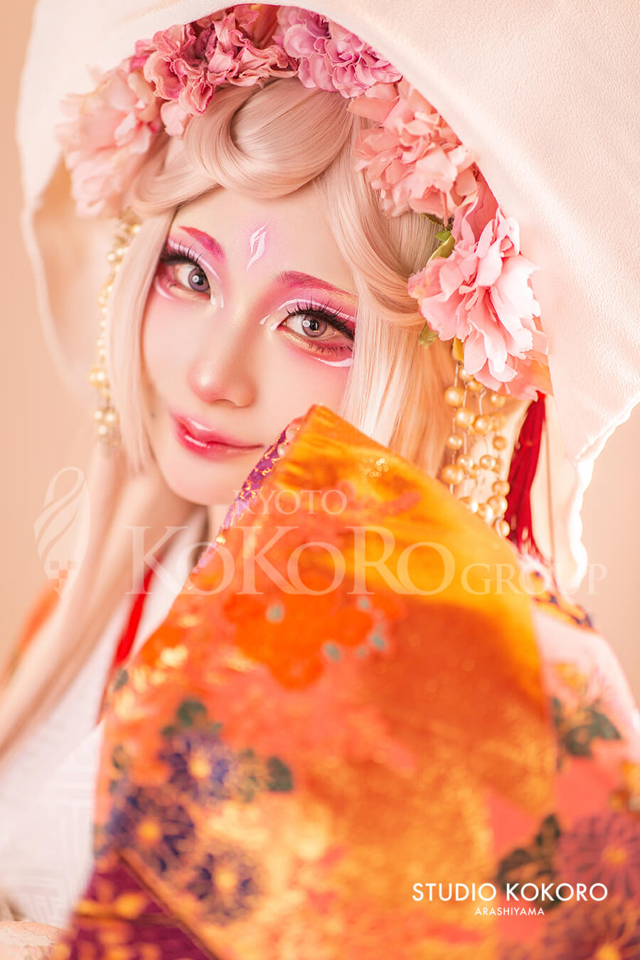 狐の嫁入りピンクメイク